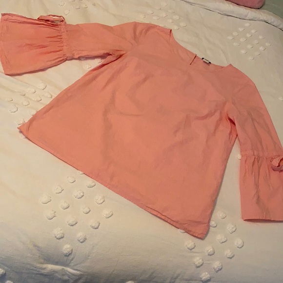 J. Crew Pink Bell Sleeve Top - Picture 1 of 3